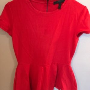 BCBG Red Peplum Top